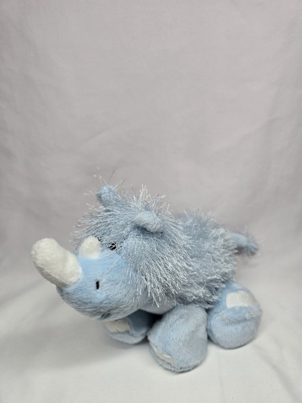 Ganz Webkinz HM196 Blue Shaggy Rhino Plush Stuffed Animal - NO CODE
